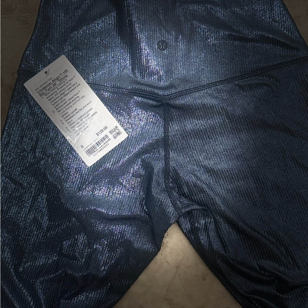 Lululemon Athletica Shiny Navy Ribbed Pants